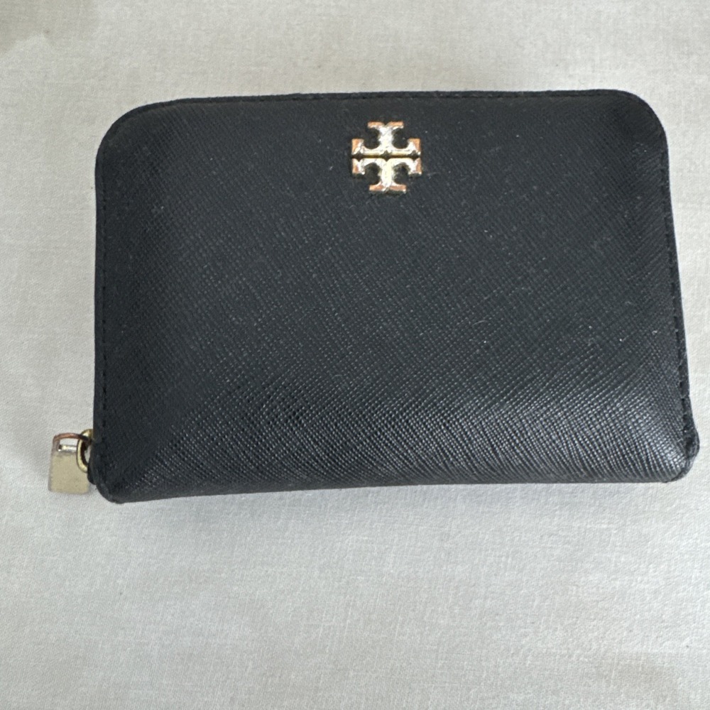 Tory Burch Card Leather Wallet Small Black